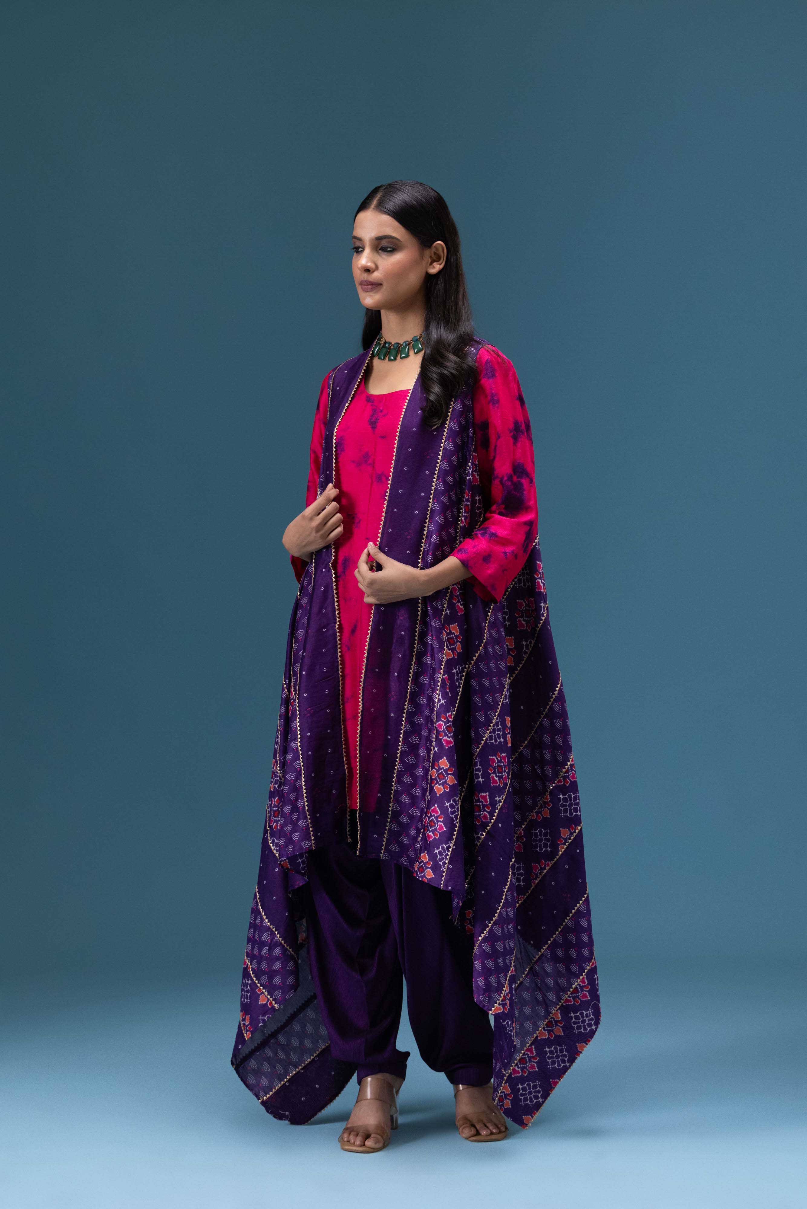 Riwaayat Magenta Drape 3-Piece Set