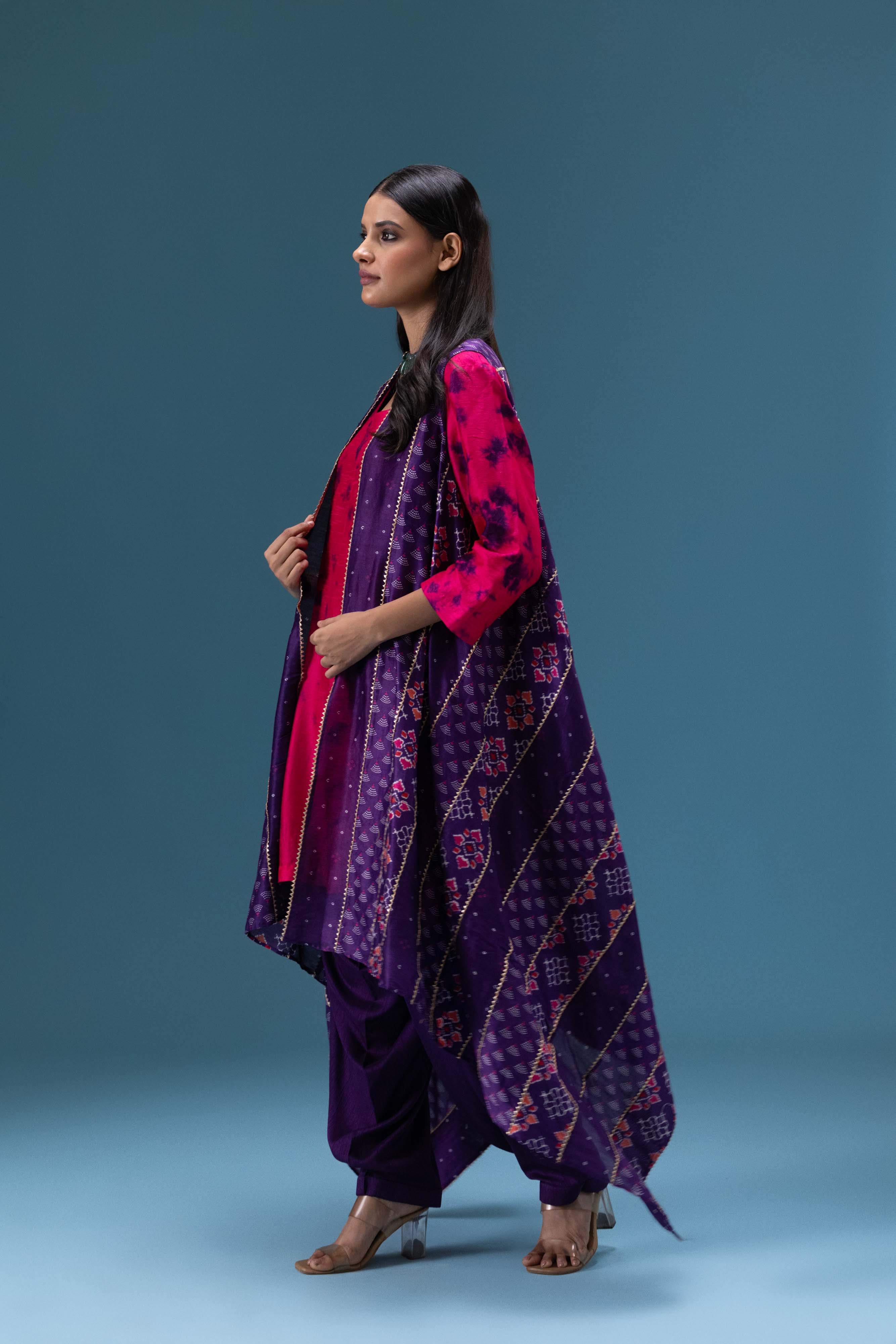 Riwaayat Magenta Drape 3-Piece Set