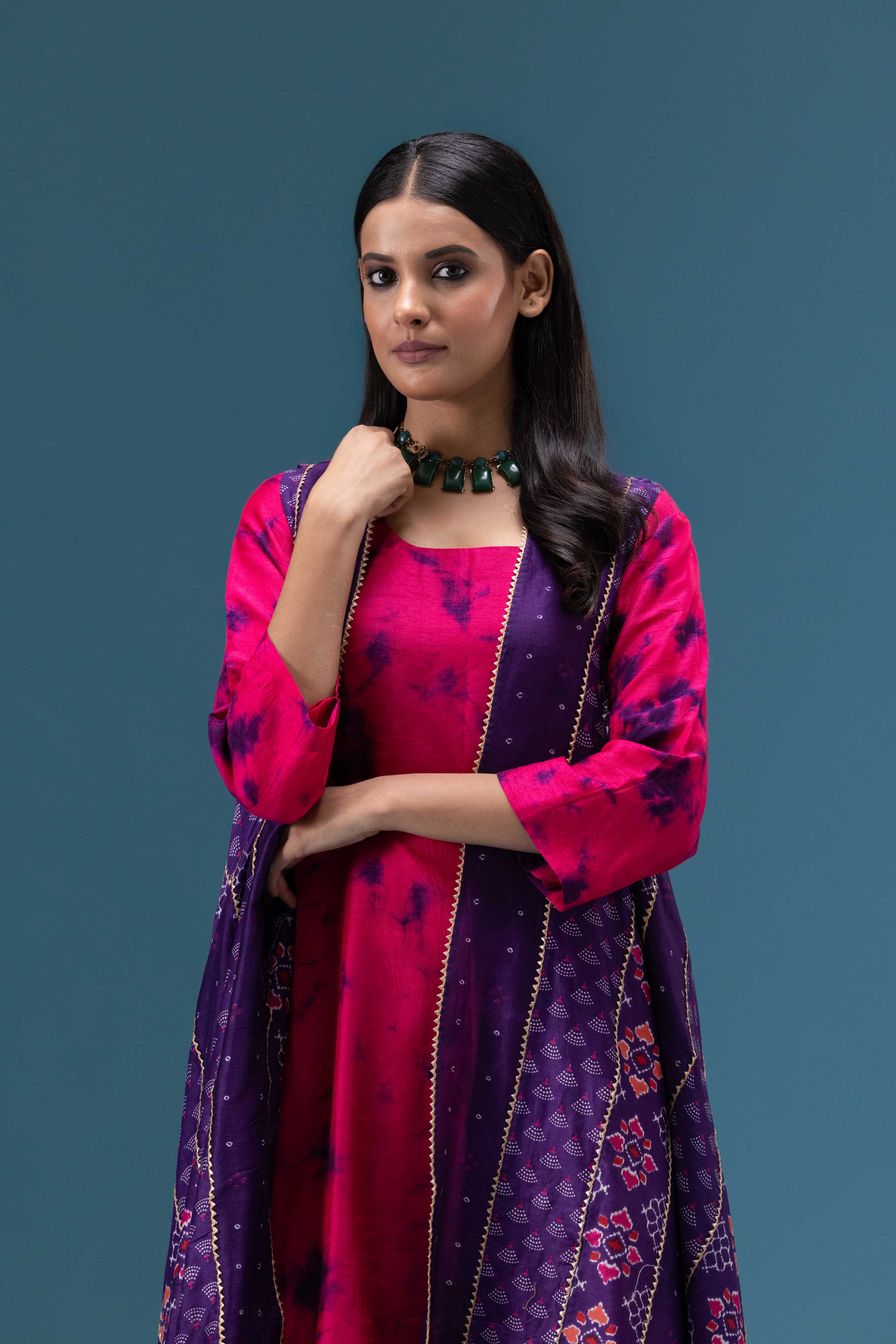 Riwaayat Magenta Drape 3-Piece Set