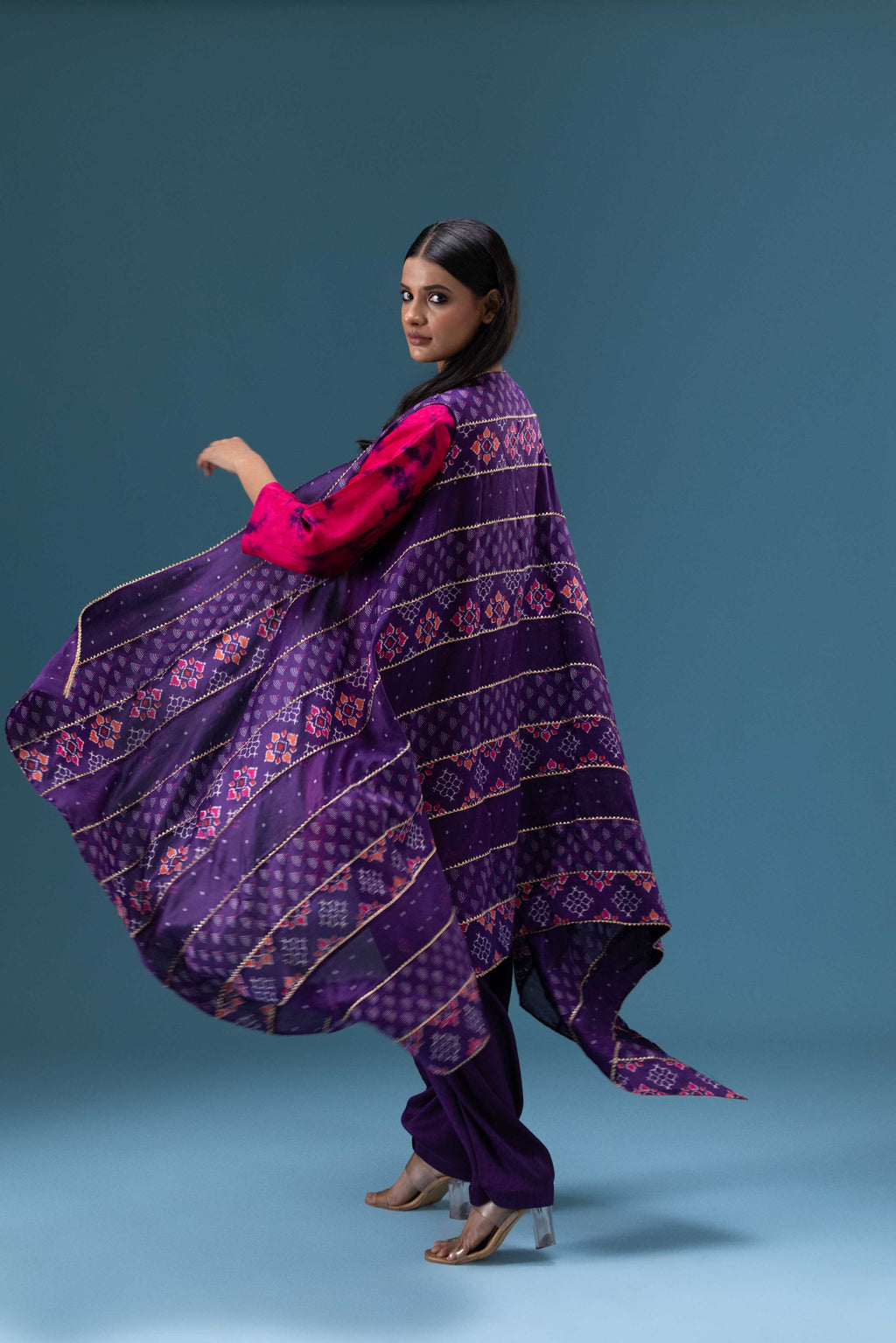 Riwaayat Magenta Drape 3-Piece Set