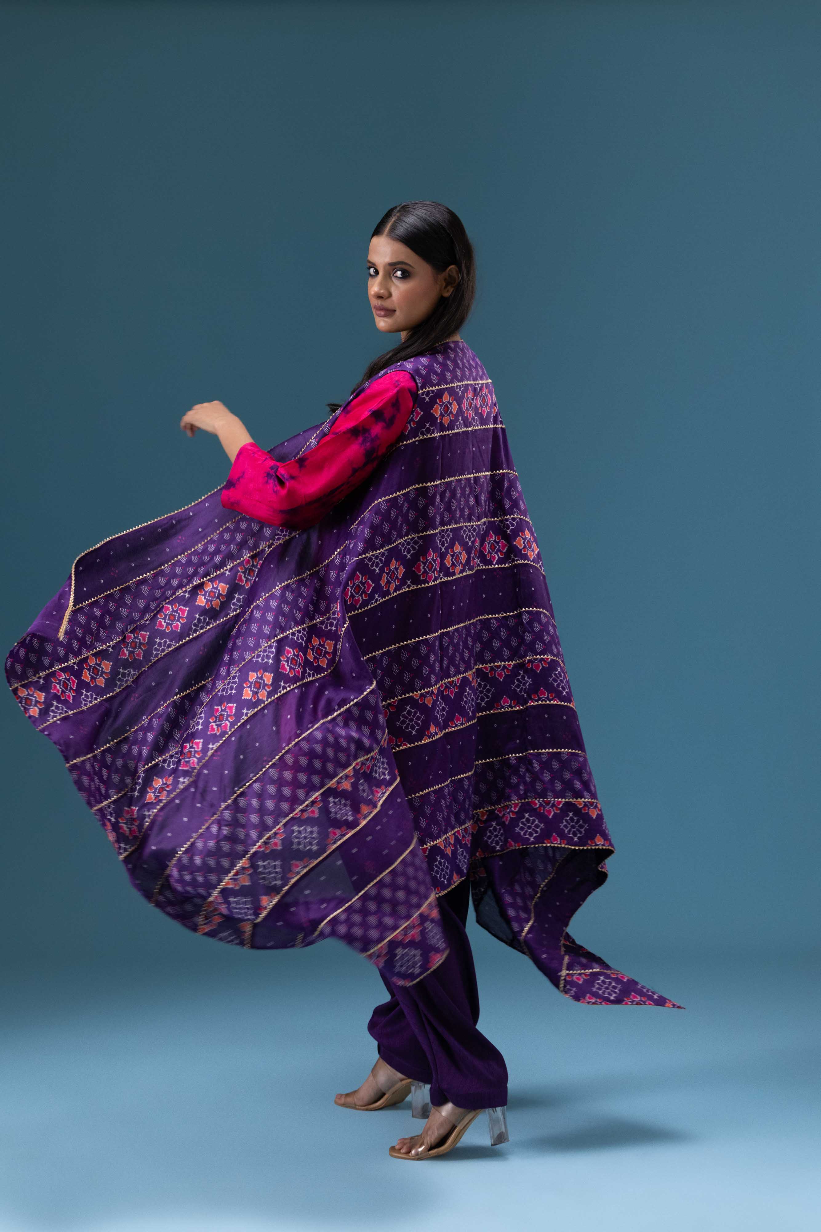 Riwaayat Magenta Drape 3-Piece Set